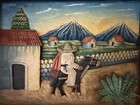 Vintage Mexican Folk Art Wood Carved Bas Relief  11 1 2    X 9   