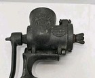 Antique Russwin No  0 Meat Grinder Food Chopper W  Wooden Handle Rustic Look