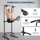 Power Tower Pull Up Dip Station 10 Level Adjustable Height Home Gym Training