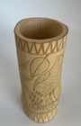 Hand Crafted Carved Bamboo Tumbler Or Vase From Jamaica