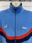 Fila Us Open 2003 Full Zip Blue Fleece Vintage Jacket Men   s Size Large