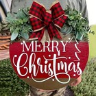 Festive Christmas Wreath For Front Door  Holiday Door Hanging Sign Decor