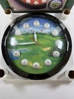 Golf Theme Quartz Battery Hanging Wall Clock Round Analog Black Plastic Frame