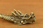 Exquisite Chinese Old Copper Hand Carved Dragon Statue  Pipe Smoking Tool 