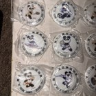 Vintage 1990 Beijing Xi Asian Games Pan Pan Panda Boxed Ceramic Badge Pin Set 