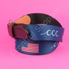 Tb Phelps Web Belt Mens 36 Blue Chattahoochee Country Club Golf Leather Tip