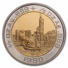 1990 China 1 2 Oz Gold   1 5 Oz Silver Bi-metallic Panda Proof