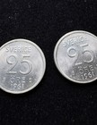 1961 Sweden 25 Ore Silver Coin Vintage 1961 Swedish Crown - High Grade  Lot Of 2