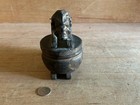 African Carved Figural Trinket Box Primitive Wood Tribal Native Art Vintage