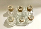 Decanter Glass Stoppers With Cork Vintage Set Of Six  6  3 5 In Rare