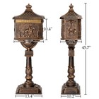 Large Post Mailbox With Post   Baffle Door  Heavy Duty Mail Box Cast Aluminum