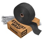 Exhaust Heat Wrap  2   X 33  Black Exhaust Header Wrap Tape Kits  Heat 10m