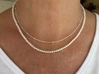 Freshwater Pearl Necklace 14k Solid Gold   3 5mm White Seed Pearl Choker