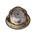 Antique Dresden Lamb Fine Bone China Floral Tea Cup   Saucer