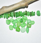 20 Small Sea Glass Beads Green Real Genuine Drilled Beach Glass Bulk 6-10mm