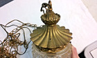 Vintage Falkenstein Hollywood Regency Mcm Glass Cylinder Swag Hanging Lamp 19  H