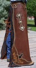 Hanmade Leather Rodeo Chaps   Western Chaps   Fringe Bull Riding Gear