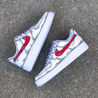 Air Force 1 Custom Cartoon Red Shoes Swoosh Black Outline Mens Womens Kids Baby