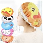  Women Shower Cap Waterproof Elastic Bath Hat Cleaning Hat Cute Kid Adult