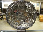 Antique Hanau Repousse Pierced Silver Fruit Bowl W  Floral   Figure Decoration