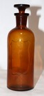 Antique Apothecary  Dark Amber Light Brown Glass Bottle With Stopper