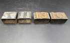 Vintage Letterpress Number Blocks Metal On Wood Lot Of 6