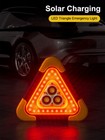 Car Emergency Warning Triangle Led Lights Solar Charging 5 Mode Road Side Light