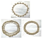 Tatting Lace Trim Vintage Beige Cotton 3 Different Patterns  In The Round