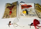 Rare Popper Lures On Original Card   Pflueger Fly Lures -rare Pecks Bass Bug 