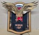 Vintage 1987 Michelob Light Beer Flying Eagle 3d Mirrored Bar Light Exc Cond   