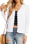 Womens Long Sleeve V Neck Button Down Knit Cardigan Sweater Casual Shrug Top