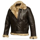 Mens Raf B3 Real Leather Aviator Jacket Flying Bomber Sheepskin Pilot Coat Brown