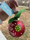 Coton Colors -    our First Christmas    - Glass Ornament - 4 Inch