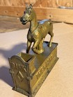 1885 Cast Iron Mechanical Bank - Trick Pony Bank By Shepard Original Early Gold
