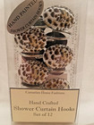 Set Of 12 Cheetah White And Browns Resin Shower Curtain Hooks Animal Wildlife