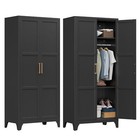 71  H Metal Storage Cabinet With Adjustable Shelves And Wardrobe Armoire Closet
