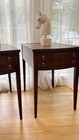 Pair Of Vintage Demilune Side Tables Federal Style Mahogany Wood 