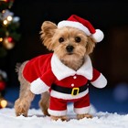 Cute Dog Santa Claus Outfit Christmas Costume For Small Dogs Cats Yorkie Cosplay