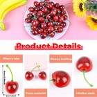 Foimas 50pcs Artificial Fruit Cherries lifelike Fake Cherry Simulation Decor    