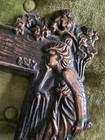 Vintage Art Nouveau Cast Copper Plated Picture Frame                   