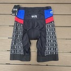 Tyr Men s 9  Competitor Tri Triathlon Short  Red black   Blue Size  M  New