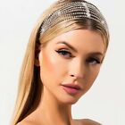  Rhinestone Head Chain Forehead Bridal Headband Elastic Crystal Hair 1-silver