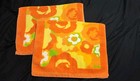 Rare Set Of 2 Vintage 70s Wamsutta  paint Box  Pattern Retro Hand Towels 27x17 