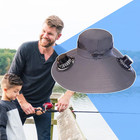Solar   Usb Powered Fan Outdoor Fishing Hat Sunscreen Sun Hat With Dual Fan New