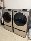 Samsung Set   Washer Wf45b6300ac With Gas Dryer Dvg45b6300c With  Pedestals 