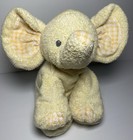 Ty Pluffies Yellow Elephant Plush P   nut Pnut Gingham Plaid Ears 2007 8    Lovey