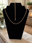 Vintage Italian Sterling Silver 925 Rope Chain Necklace And Bracelet