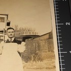 1910s Waiter Man W  Tray Of Glasses Vintage Snapshot Photo