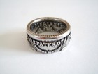 925 Sterling Silver Band Ring  Ring Made From A One Dollar Coin 8 7 G size 59