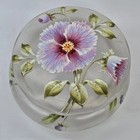Victorian Dresser Box Hand Enamel Flowers Iridescent Glass Stunning